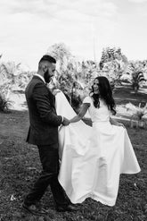 Casual Wedding Skirt and Top, Two Piece Simple Bridal Separates, Affordable Crop Top Wedding Dress,20082686-Dolly Gown